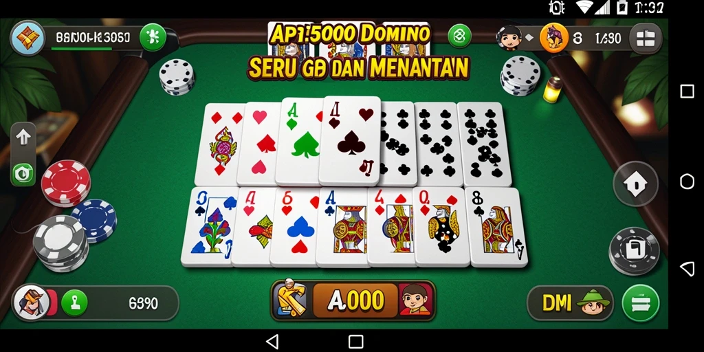 Tampilan gameplay seru dari API5000 dengan fitur domino menarik.