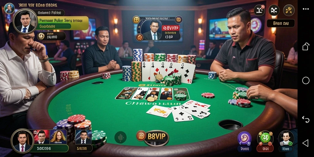Tampilan gameplay poker yang menarik dan penuh strategi.