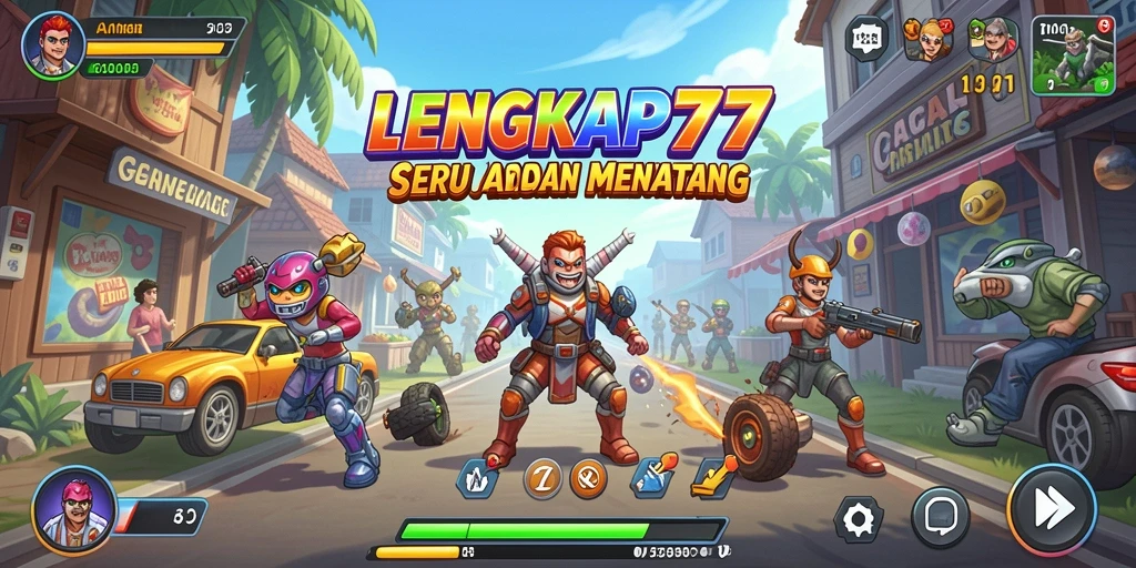 Screenshot gameplay LENGKAP777 dengan karakter dan level menantang.