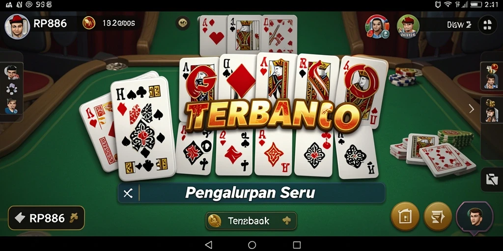 Tampilan gameplay seru di RP886 saat bermain Domino.