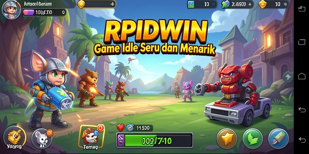 Tampilan gameplay RPIDWIN yang menarik saat mengelola sumber daya.