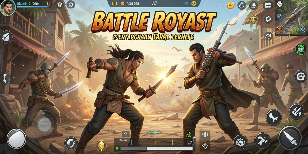 Screenshot gameplay V07 menampilkan aksi intens Battle Royale.